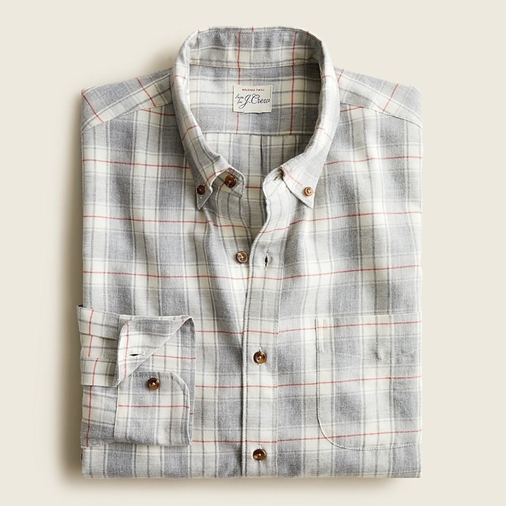 J Crew Mens Small Slim Untucked Shirt NWT Brushed Twill